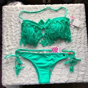 Raisins NWT Fringe Bikini